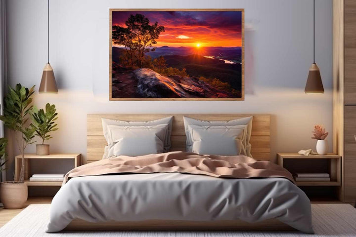 Sunrise At Mountian Art Print