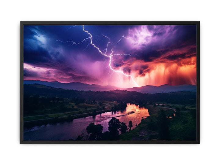 Lightning Over Mountains  canvas Print