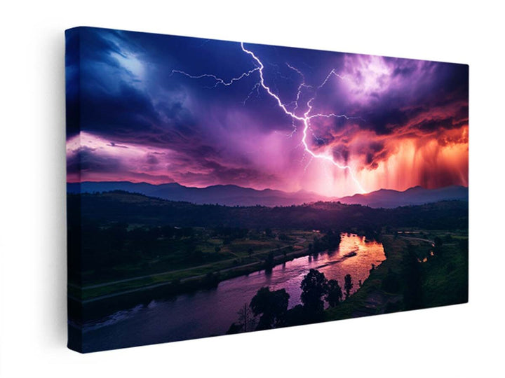 Lightning Over Mountains  canvas Print