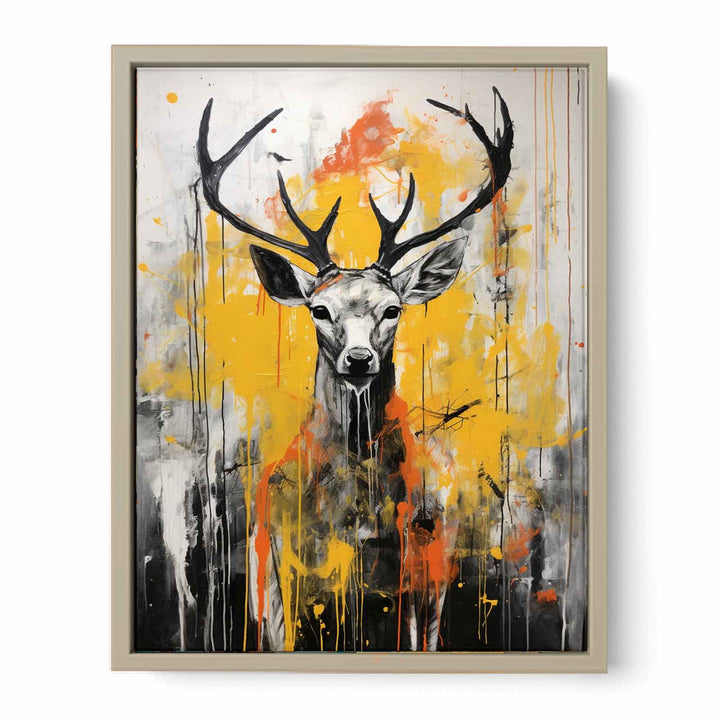 Abstract Stags framed Print
