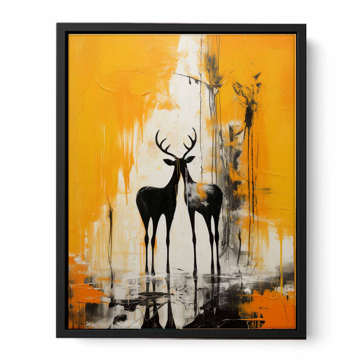 Abstract Stags Mingle  canvas Print