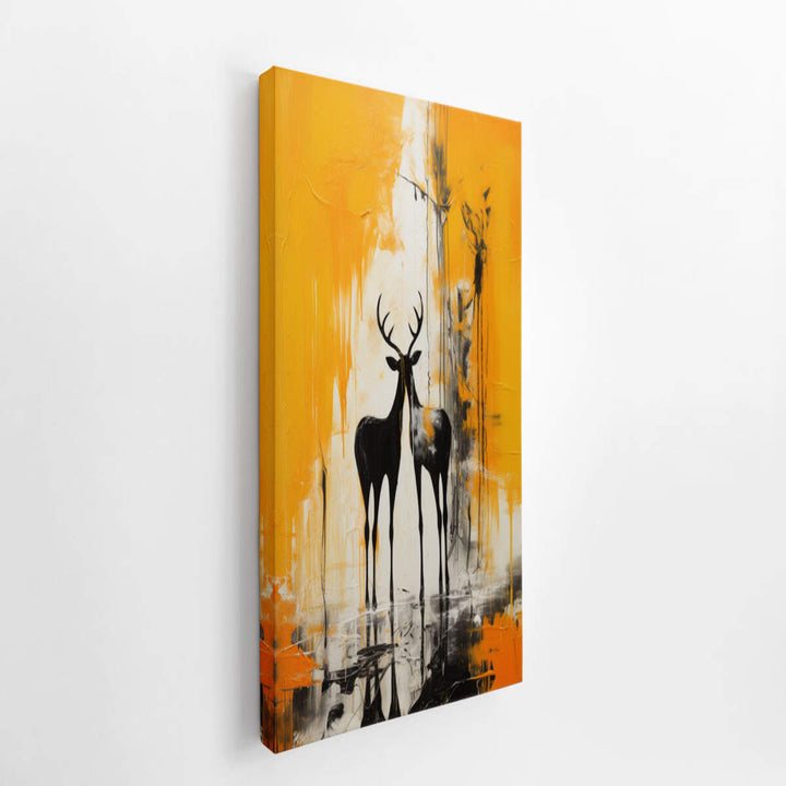 Abstract Stags Mingle  canvas Print