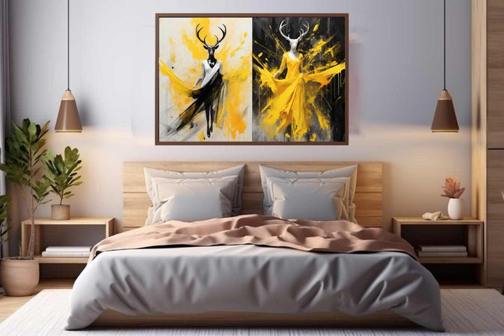 Abstract Stags Art Print