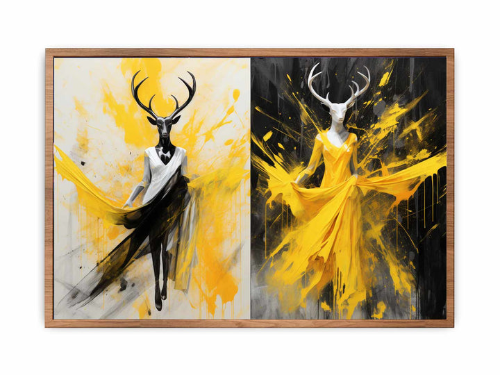 Abstract Stags Art  Painting