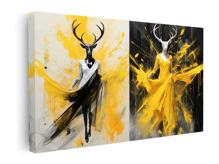 Abstract Stags Art  canvas Print