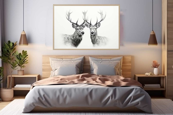Black And White Deer Art Print