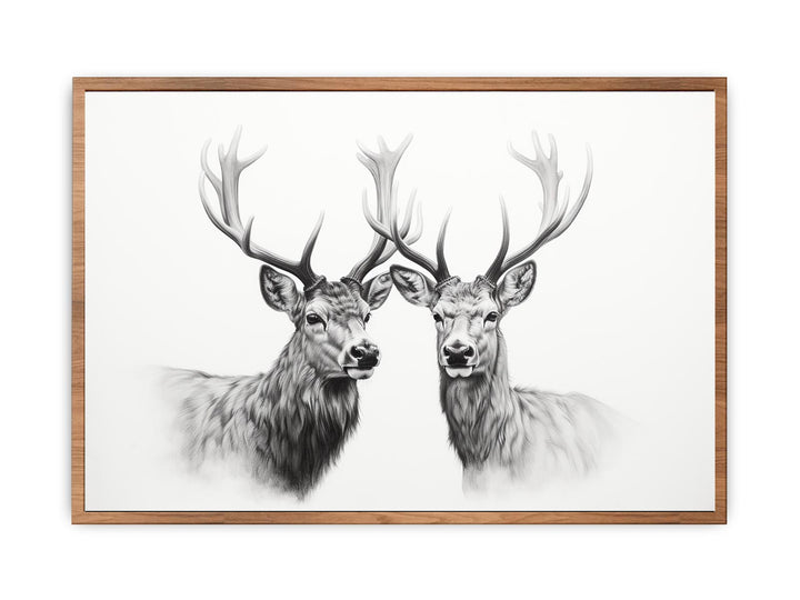 Black And White Deer  Painting