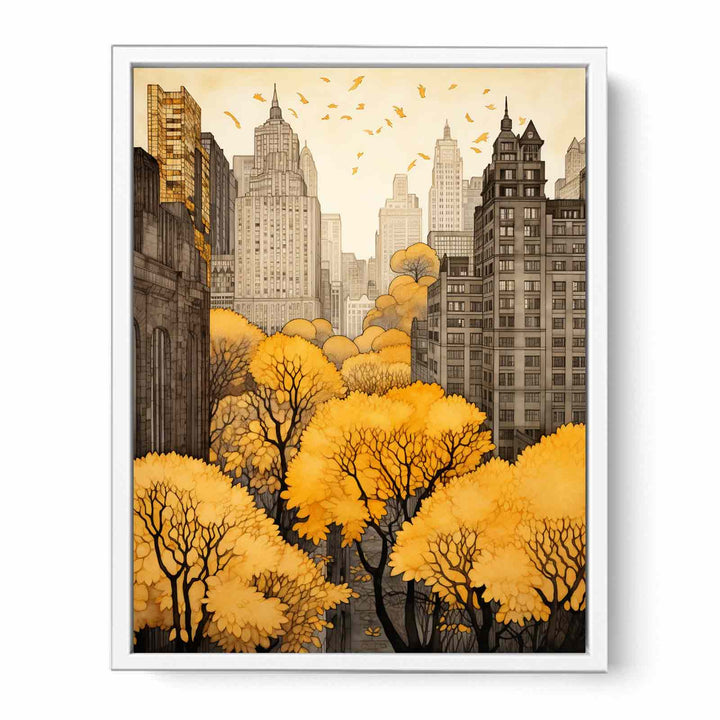 New York In Autumn   Painting