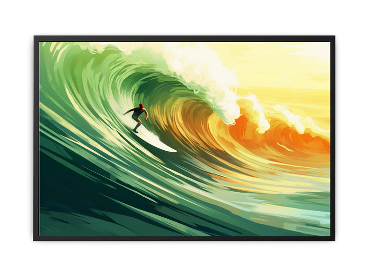 Surfer On Sunny Day Painting  canvas Print