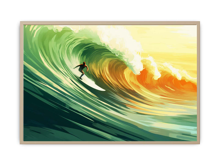 Surfer On Sunny Day Painting framed Print
