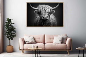 Black And White Highland Cow