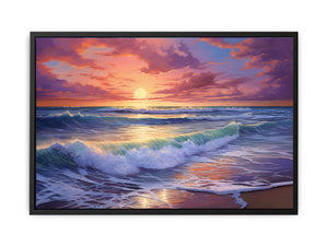 Beach Sunset Painting canvas Print