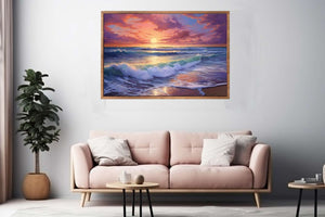 Beach Sunset Painting Art Print