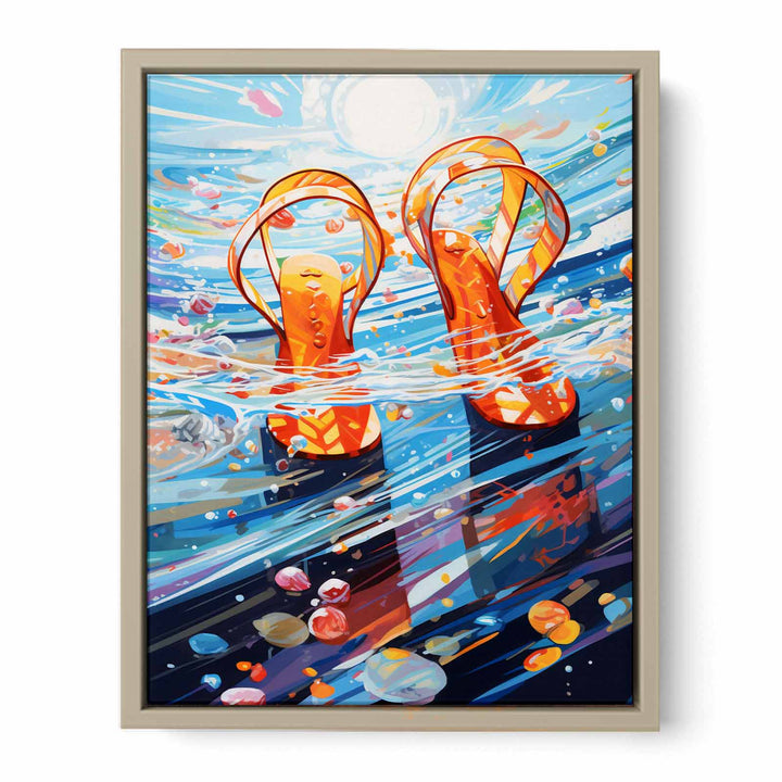 Flip Flops and Ocean Art  framed Print