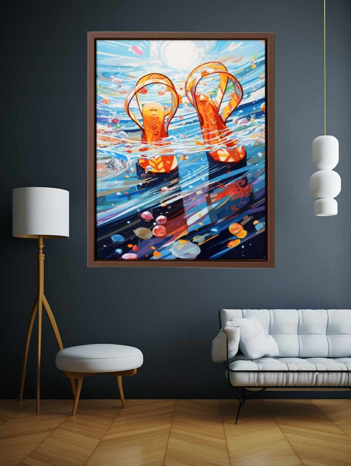 Flip Flops and Ocean Art Print