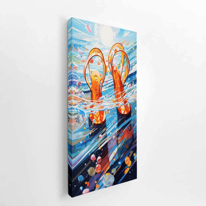 Flip Flops and Ocean Art   canvas Print