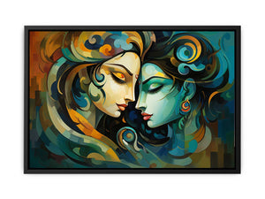 Raha Krishna Love Painting canvas Print