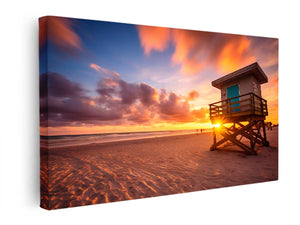 Florida Beach Sunset Panitng canvas Print