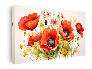 Poppy Flowers Painting canvas Print