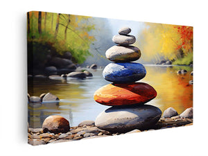 Stacking Stones Painting canvas Print