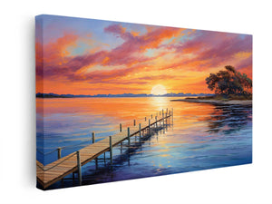Jetty Sunset Pinting canvas Print