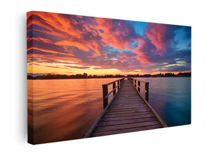 Jetty Sunset Art canvas Print