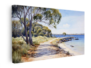 Isolated Beach Walk Art canvas Print