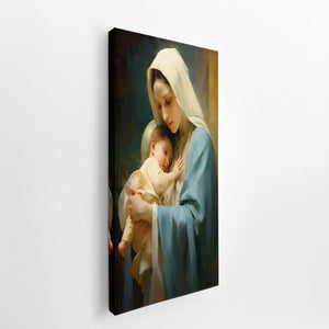 Mother Mary and Jesus art canvas Print
