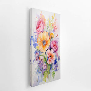 Watercolor Flowers Painting canvas Print