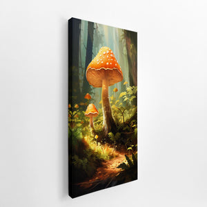 Mushroom Painting In Jungle canvas Print
