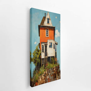 vinatge House On Top Art canvas Print