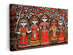 Madhubani Painting Ar 32 canvas Print