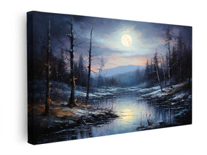 Moonlight Oil Painting canvas Print