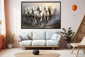 White Horses Painting Art Print
