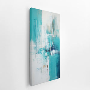 Teal Abstract Painting canvas Print