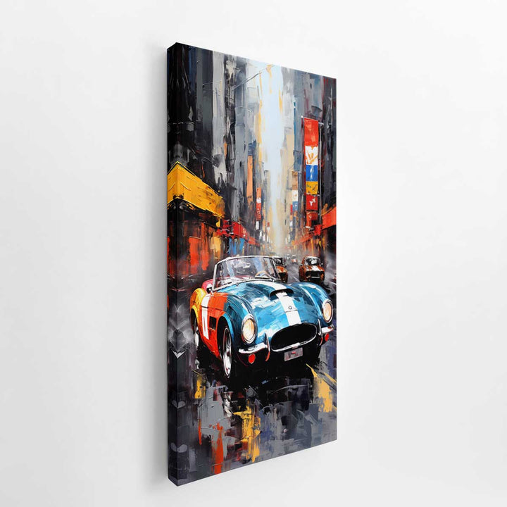 New York Street Car Painting  canvas Print