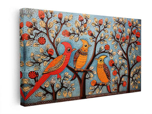 Madhubani Brids Art canvas Print