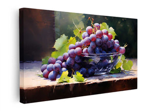 Black Grapes Painting canvas Print