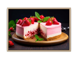 Strawberry Cheesecake Art framed Print