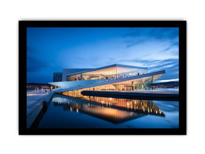 Nordic Reflection architecture photography canvas art for modern office or living room decor.
