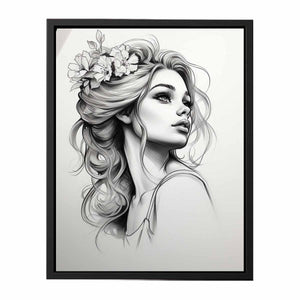 Beautiful Women Sketch canvas Print