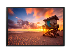 Florida Beach Sunset Panitng canvas Print