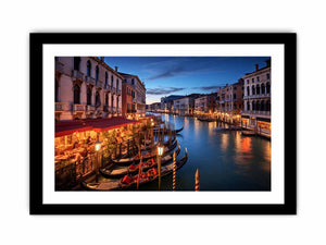 Venice Blue Hour Venice canal at blue hour for modern home decor.