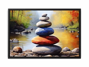 Stacking Stones Painting canvas Print