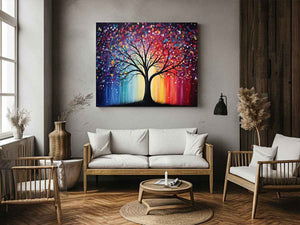 Radiant Midnight Tree colorful abstract tree for modern home decor.