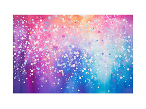 Colorful abstract sparkle canvas art for cheerful modern living room decor.
