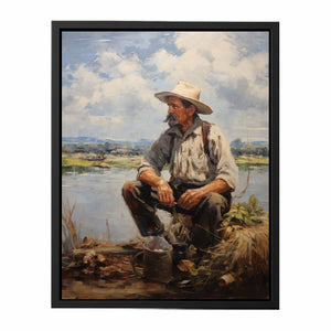 Fisherman Painitng canvas Print