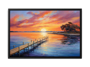 Jetty Sunset Pinting canvas Print