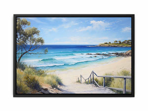 Jetty Beach Art canvas Print