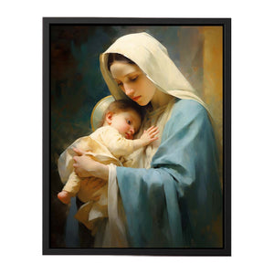 Mother Mary and Jesus art canvas Print